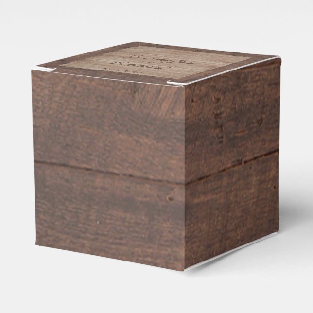 Barn Wood and Birch Country Wedding Favor Box (Front Side)