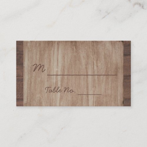 Barn Wood and Birch Country Wedding Place Cards Business Cards
