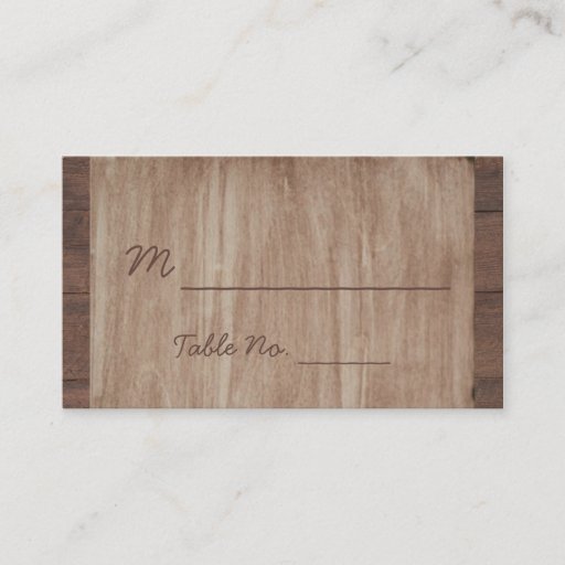 Customizable Barn Wood and Birch Country Wedding Place Cards Business Cards