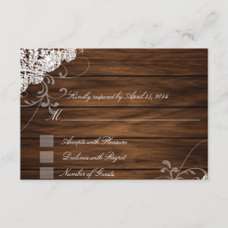 Barn Wood and Lace RSVP Cards