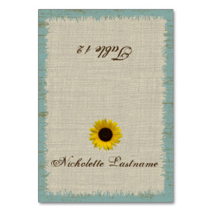 Barn Wood and Sunflower Seating Card