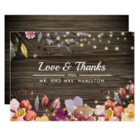 Barn Wood | Autumn Floral Wedding Thank You Cards