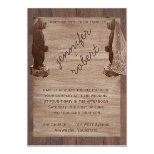 bear wedding invitations zazzle