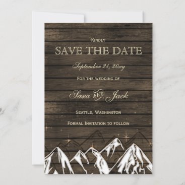 Barn wood Camping Rustic Mountains save the date