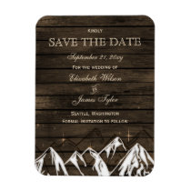 Barn wood Camping Rustic Mountains Save the Date Magnet