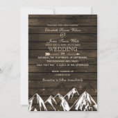 Barn wood Camping Rustic Mountains Wedding Invitation (Front)