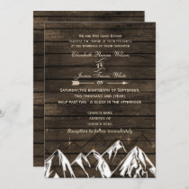 Barn wood Camping Rustic Mountains Wedding Invitation