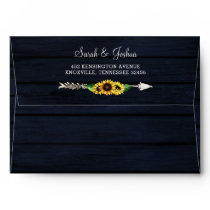 barn wood floral sunflowers rustic country chic envelope