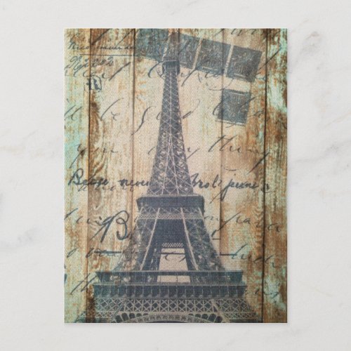 Barn Wood French Country Paris Eiffel Tower Postcard