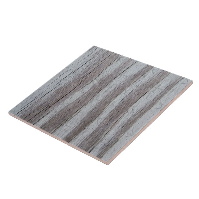 Barn Wood Gray Grey Black Vertical Striped Ceramic Tile (Side)