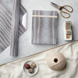 Barn Wood Gray Grey Black Vertical Striped Wrapping Paper