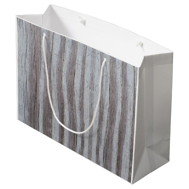 Barn Wood Gray Grey Large Gift Bag (Back Angled)