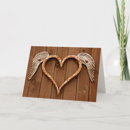 Barn Wood Heart Valentines Day  Holiday Card