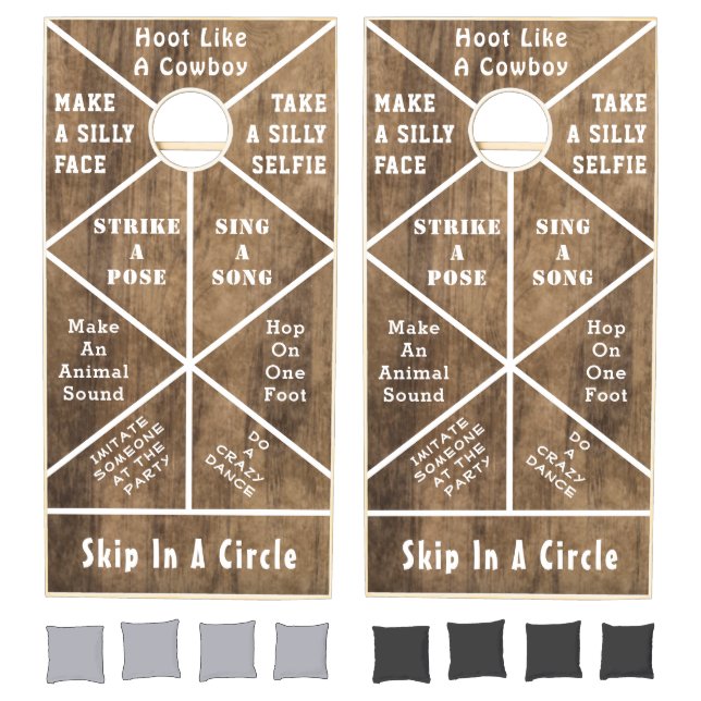 Barn Wood Hilarious Fun Cornhole Set (Set)