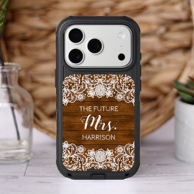 Barn Wood Lace Future Mrs. Rustic Engagement Otterbox iPhone Case (Creator Uploaded)