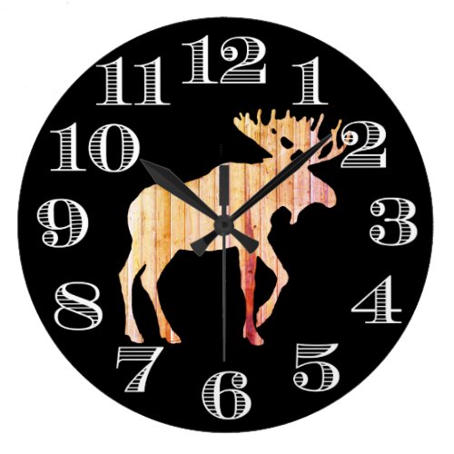 Barn Wood Moose Clock Design