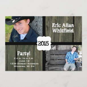 Barn Wood Photo Graduation Announcement Invitation