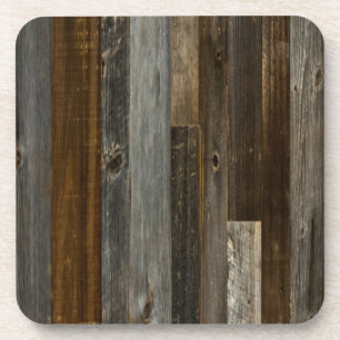 Barn wood Rustic Brown and Gray Beverage Coaster