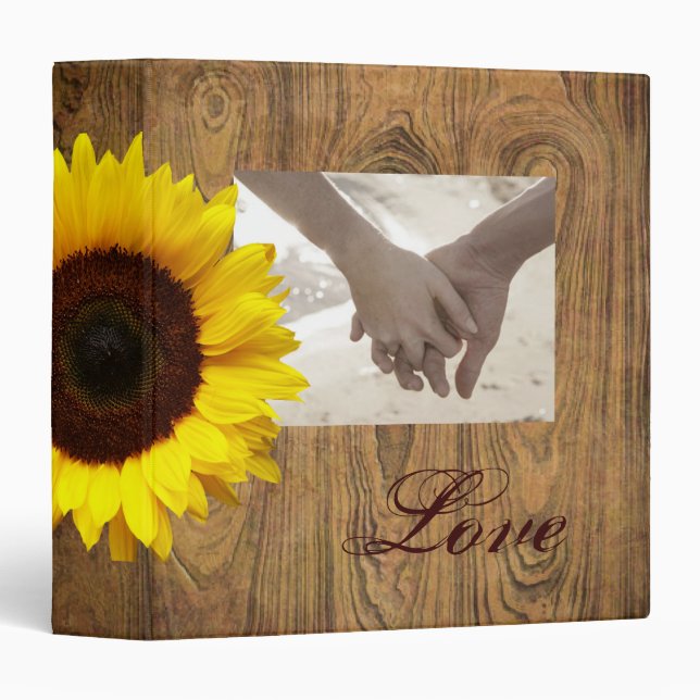 Barn wood Rustic Country cowboy Wedding 3 Ring Binder (Front/Spine)