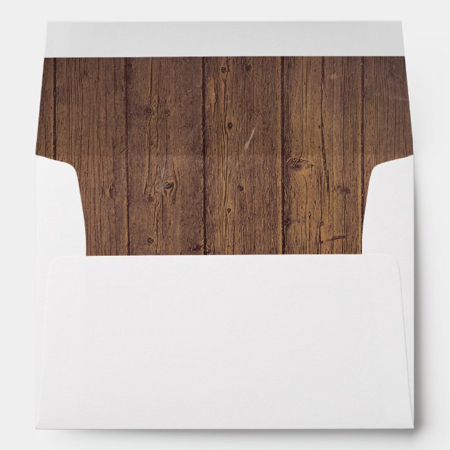 Barn Wood Rustic Country Wedding Envelope (Back (Bottom))