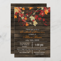 Barn wood rustic fall bridal shower invitation