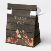 Barn Wood Rustic Fall Leaves Wedding Favor Boxes (Back Side)