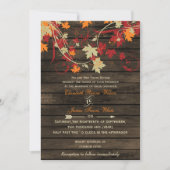 Barn Wood Rustic Fall Leaves Wedding invitations (Front)