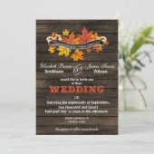 Barn wood Rustic Fall wedding invitations (Standing Front)