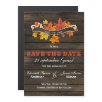 Barn wood Rustic Fall wedding save the date Magnetic Invitation