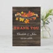 Barn wood Rustic Fall wedding Thank You (Standing Front)