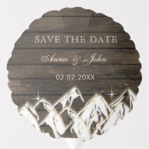 Barn wood Rustic Mountains Save the Date Balloon