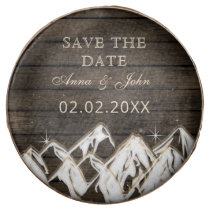 Barn wood Rustic Mountains Save the  Date Chocolate Covered Oreo