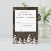 Barn wood Rustic Pine trees, winter standard rsvp (Standing Front)