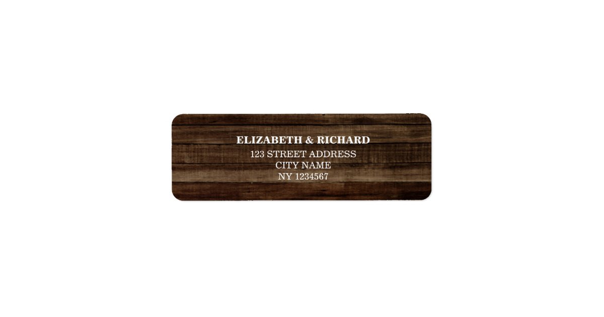 Barn Wood Rustic Wedding Label | Zazzle