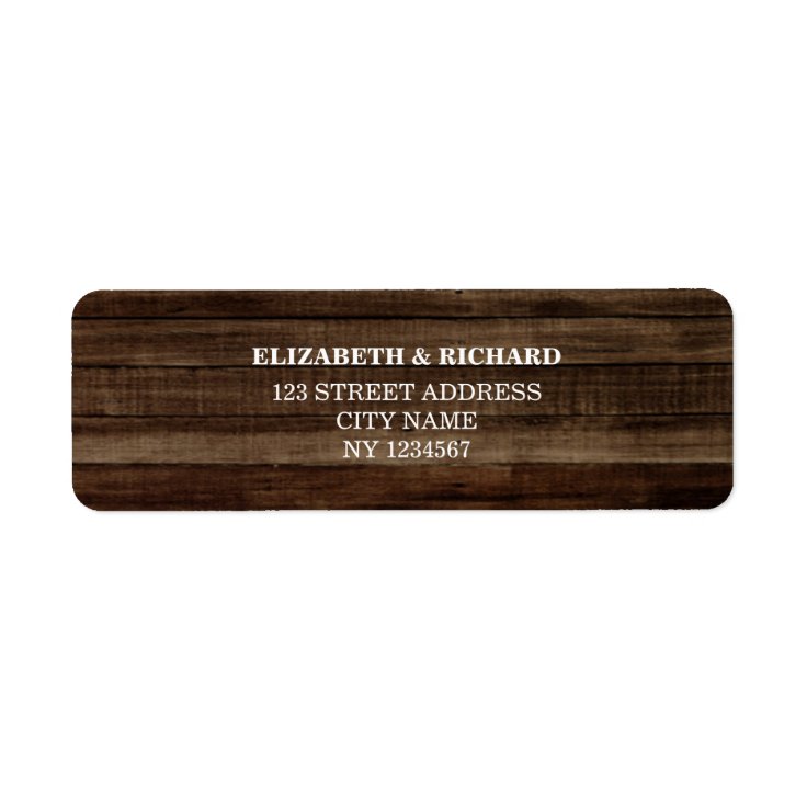 Barn Wood Rustic Wedding Label | Zazzle