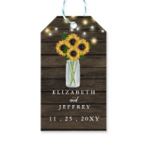 Barn Wood String Lights Sunflowers Wedding Gift Ta Gift Tags
