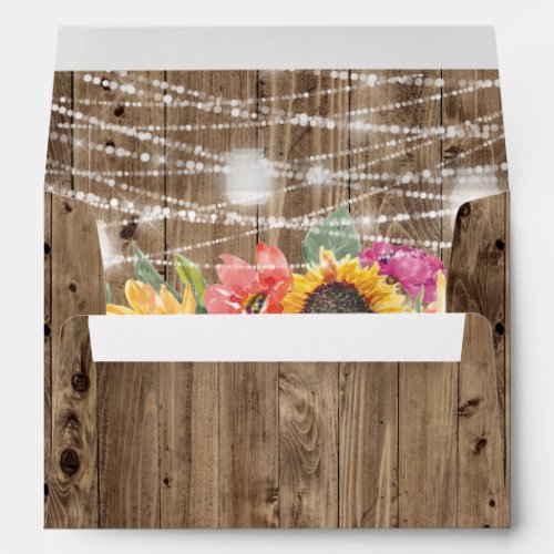 Barn Wood Sunflower Bridal Shower Envelope