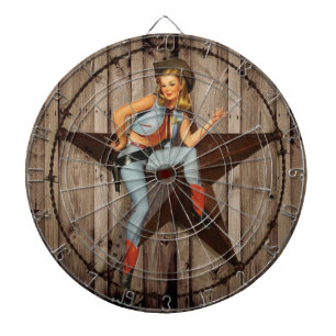 Barn Wood Texas Star western country Cowgirl Dart Board