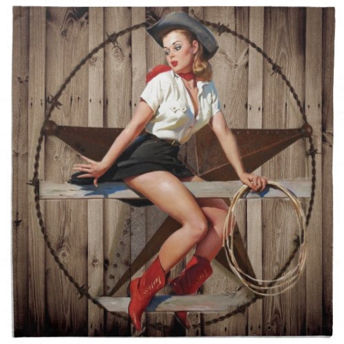 Barn Wood Texas Star western country Cowgirl Napkin