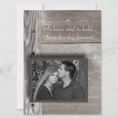 Barn wood wedding invitation
