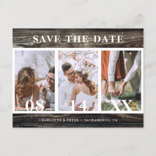 Barn Wood Wedding Save The Date Postcards