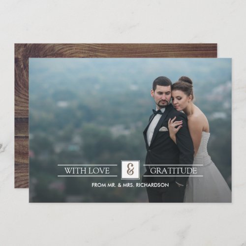 Barn Wood Wedding Thank You Photo Cards