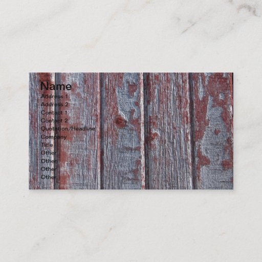 Customizable Barn Wood With Red Peeling Paint Business Card Template