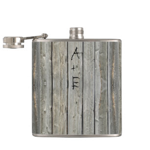 Barn Wood Your Initials Mr. Hipster Vintage Retro Flask