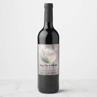 Barn Wood Your Photo Date Names Wedding Wine Label