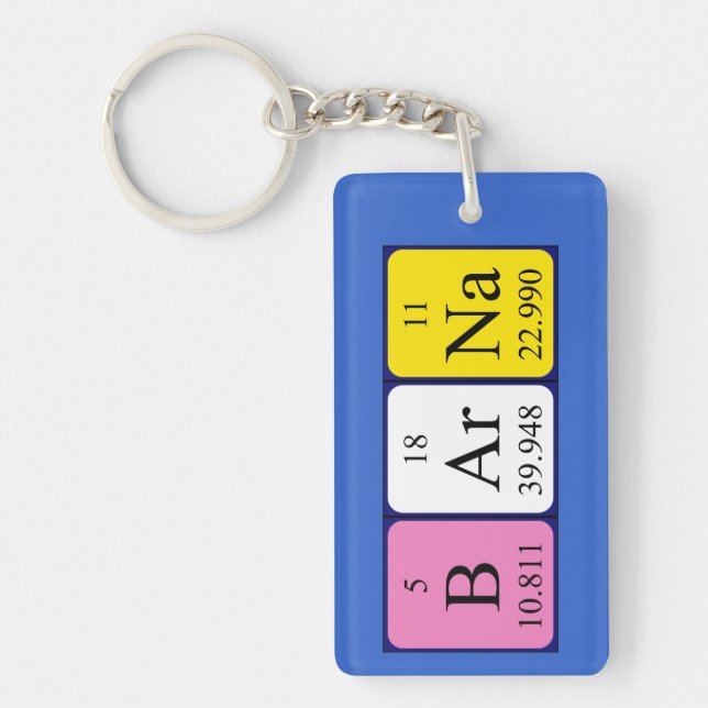 Barna periodic table name keyring (Front)