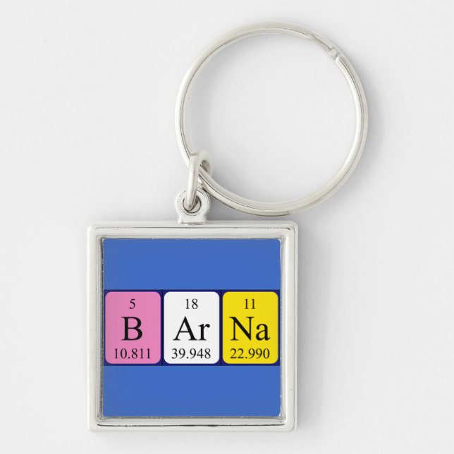 Barna periodic table name keyring (Front)
