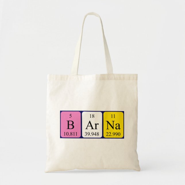 Barna periodic table name tote bag (Front)