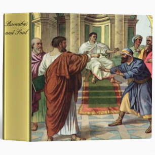 Barnabas and Saul go out as missionaries gold foil 3 Ring Binder
