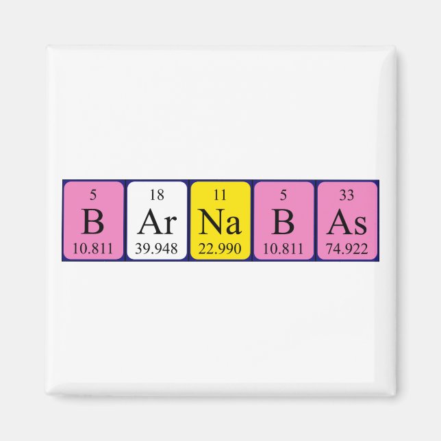 Barnabas periodic table name magnet (Front)